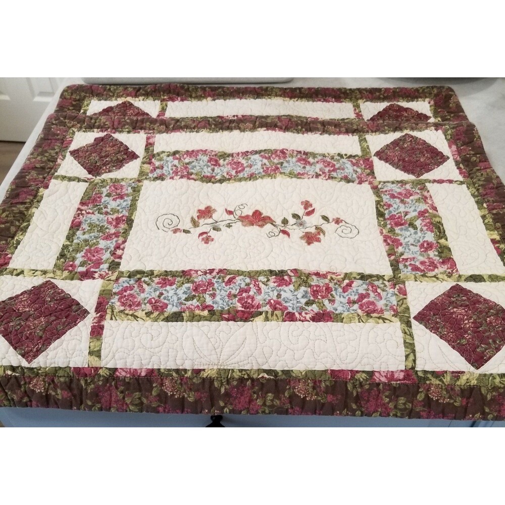 Brittania home fashions quilted queen pillow shams vintage